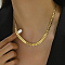 Fashionable Brass Cobs Chain Necklaces for Women, Real 18K Gold Plated, 17.32 inch(44cm)