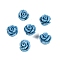 Synthetic Coral Carved Beads, Dyed, Flower, Half Drilled, Cornflower Blue, 8x8mm, Hole: 1.4mm