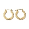 Rack Plating 304 Stainless Hoop Earrings for Women, Donut, Real 18K Gold Plated, 24.5x23x2.5mm