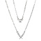 Alloy Crystal Rhinestone Double Layer Necklaces,Butterfly Pendant Necklaces for Women, Platinum, 18.90 inch(48cm)