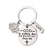 Alloy 201 Stainless Steel Pendants Keychain, with Iron Key Rings, Crown, Stainless Steel Color, 5.95cm