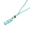 Braided Waxed Cord Empty Macrame Pouch Slider Necklace Making, with Wood Beads, Cyan, 34.65x0.28x0.12 inch(88x0.7x0.3cm)