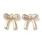 Brass Micro Pave Clear Cubic Zirconia Charms, Bowknot, Real 18K Gold Plated, 12.5x13x2mm, Hole: 1.4mm