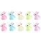 10Pcs 5 Colors Luminous Resin Display Decoration, Glow in the Dark Ornaments, Rabbit, Mixed Color, 21x14.5x22.5mm, 2pcs/color