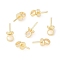 Brass Peg Bails, Cup Peg Bails, For Half Drilled Beads, Real 18K Gold Plated, 6.5x3x3mm, Hole: 1.6mm, Pin: 0.5mm