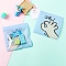 CPP Plastic Zip Lock Bags, Resealable Packaging Bags, Self Seal Bag, Square with Gesture Pattern, Light Sky Blue, 13.5x13.5cm