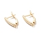 Rack Plating Brass Hoop Earring Findings with Latch Back Closure, with Horizontal Loop, Long-Lasting Plated, Cadmium Free & Lead Free, Real 14K Gold Plated, 20x12.5x3.4mm, Hole: 1.6mm, Pin: 1mm