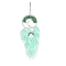 Retro Style Iron & Natural Green Aventurine Pendant Hanging Decoration, Woven Net/Web with Feather Wall Hanging Wall Decor, 160mm