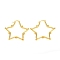 Brass Hoop Earrings, Long-Lasting Plated, Star, Real 18K Gold Plated, 43.5x47.5x3mm, Pin: 0.7x1.2mm