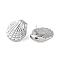 304 Stainless Steel Earrings, Shell Shape, Platinum, 32.5x32mm