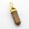 Natural Bullet Gemstone Double Terminated Pointed Pendants G-N0121-09-2