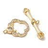 Brass Micro Pave Clear Cubic Zirconia Toggle Clasps KK-N254-76G-2