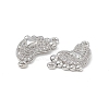 Brass Micro Pave Clear Cubic Zirconia Connector Charms KK-E068-VB032-3