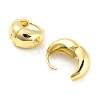 Brass Plain Dome Thick Hoop Earrings for Women EJEW-A026-02G-2