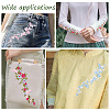  6Pcs 3 Style Wintersweet with Butterfly Cotton Computerized Embroidery Sew on Patches PATC-NB0001-07-6
