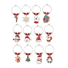 Christmas Alloy Enamel Wine Glass Charms AJEW-JO00258-1