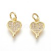 Eco-Friendly Brass Micro Pave Cubic Zirconia Charms ZIRC-J021-13-RS-2