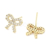 Brass Cubic Zirconia Stud Earrings for Women EJEW-S217-B01-2