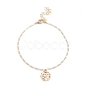 4Pcs 4 Style Alloy Chain Anklets Set with Resin Pearl Beaded and Flat Round Charm SJEW-D009-03KCG-5