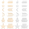 SUNNYCLUE 60Pcs 6 Styles 2 Colors 304 Stainless Steel Charms STAS-SC0002-33-1