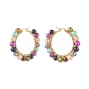 Natural Pearl Beads Hoop Earrings with 304 Stainless Steel Pin EJEW-JE04567-2