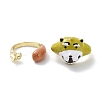 3D Animal Alloy Open Cuff Rings RJEW-D003-01A-G-3