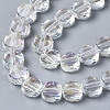Electroplate Transparent Glass Beads Strands X-EGLA-Q125-001A-3