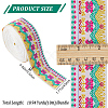 10M Ethnic Style Embroidery Polyester Flower Ribbons OCOR-WH0077-74B-2