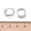 925 Sterling Silver with  Micro Pave Cubic Zirconia Hoop Earrings Findings STER-B004-16P-3