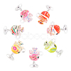 60Pcs 6 Colors Transparent Resin Pendants RESI-CJ0002-09-3