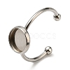 304 Stainless Steel Open Cuff Ring Findings STAS-H215-01A-P-1