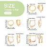 5 Pair 5 Style Brass Micro Pave Clear Cubic Zirconia Hoop Earring Findings KK-TA0001-17-11