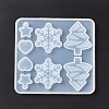 Christmas Tree & Snowflake & Heart & Star Silicone Pendant Molds DIY-E055-21-4