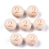 Unfinished Natural Wood European Beads WOOD-S045-141A-2-1