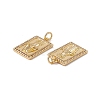 Brass Micro Pave Clear Cubic Zirconia Pendants KK-G439-01G-03-3