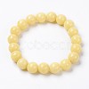 Natural Mashan Jade Beaded Stretch Bracelet BJEW-P207-01-8mm-1