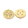 Brass Micro Pave Clear Cubic Zirconia Charms KK-Z044-35G-2