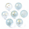Transparent Spray Painted Frosted Glass Beads GLAA-N035-05D-06-1
