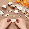 Olycraft 100Pcs 5 Styles Unfinished Wooden Cutouts WOOD-OC0002-89-3