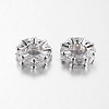 Brass Cubic Zirconia European Beads ZIRC-F001-101P-2