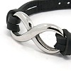 Braided Leather Cord Infinity Link Bracelets BJEW-F047-03C-2