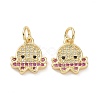 Brass with Cubic Zirconia Charms KK-G453-26G-2