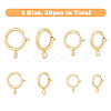 SUPERFINDINGS 20Pcs 4 Sizes Eco-friendly Brass Spring Ring Clasps KK-FH0005-51-3