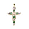 Real 18K Gold Plated Brass Micro Pave Cubic Zirconia Pendants KK-A209-07E-G-1