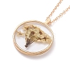 Dry Pressed Real Flower Resin Pendant Necklace NJEW-G088-01KCG-05-2