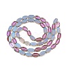 Painted Transparent Glass Beads Strands GLAA-E033-06B-03-2