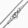 304 Stainless Steel Box Chain Necklaces NJEW-E087-02P-2