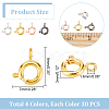 DICOSMETIC 120Pcs 4 Colors Brass Spring Ring Clasps FIND-DC0001-94-2