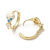 Real 18K Gold Plated Brass Heart Hoop Earrings EJEW-L268-024G-01-2