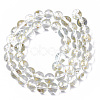 Transparent Spray Painted Glass Bead Strands X-GLAA-N035-03C-B09-2